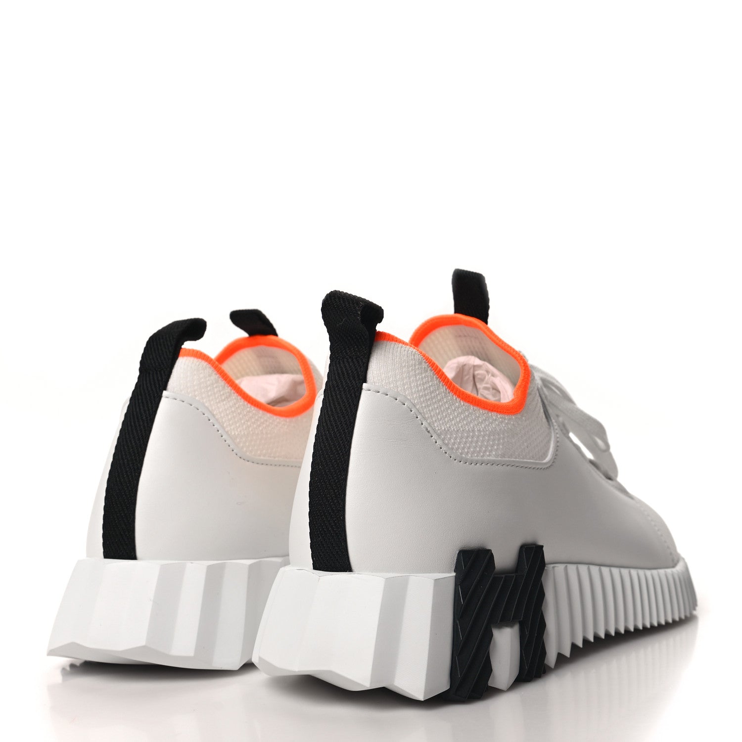 Hermes Knit Calfskin Depart Sneakers 37 White 4 of 8