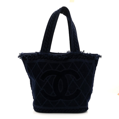 Chanel Terry Cotton CC Beach Tote Towel Set Blue 1 of 12