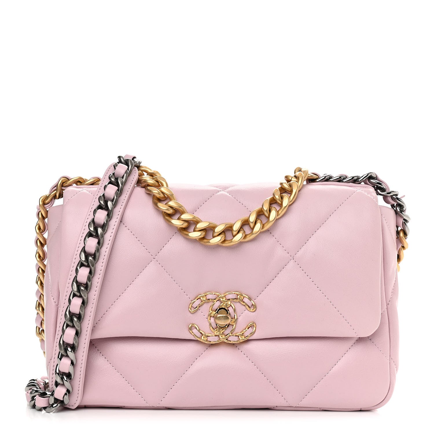 Chanel Goatskin Quilted Medium Chanel 19 Flap Light Pink 1 of 11