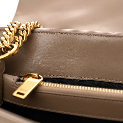 Saint Laurent Calfskin Y Quilted Monogram Medium Loulou Chain Satchel Dark Beige 12 of 14