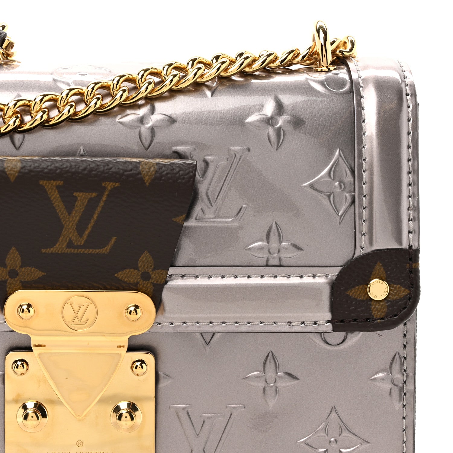 Louis Vuitton Vernis Epi Monogram Wynwood Metallic Taupe Grey 7 of 9