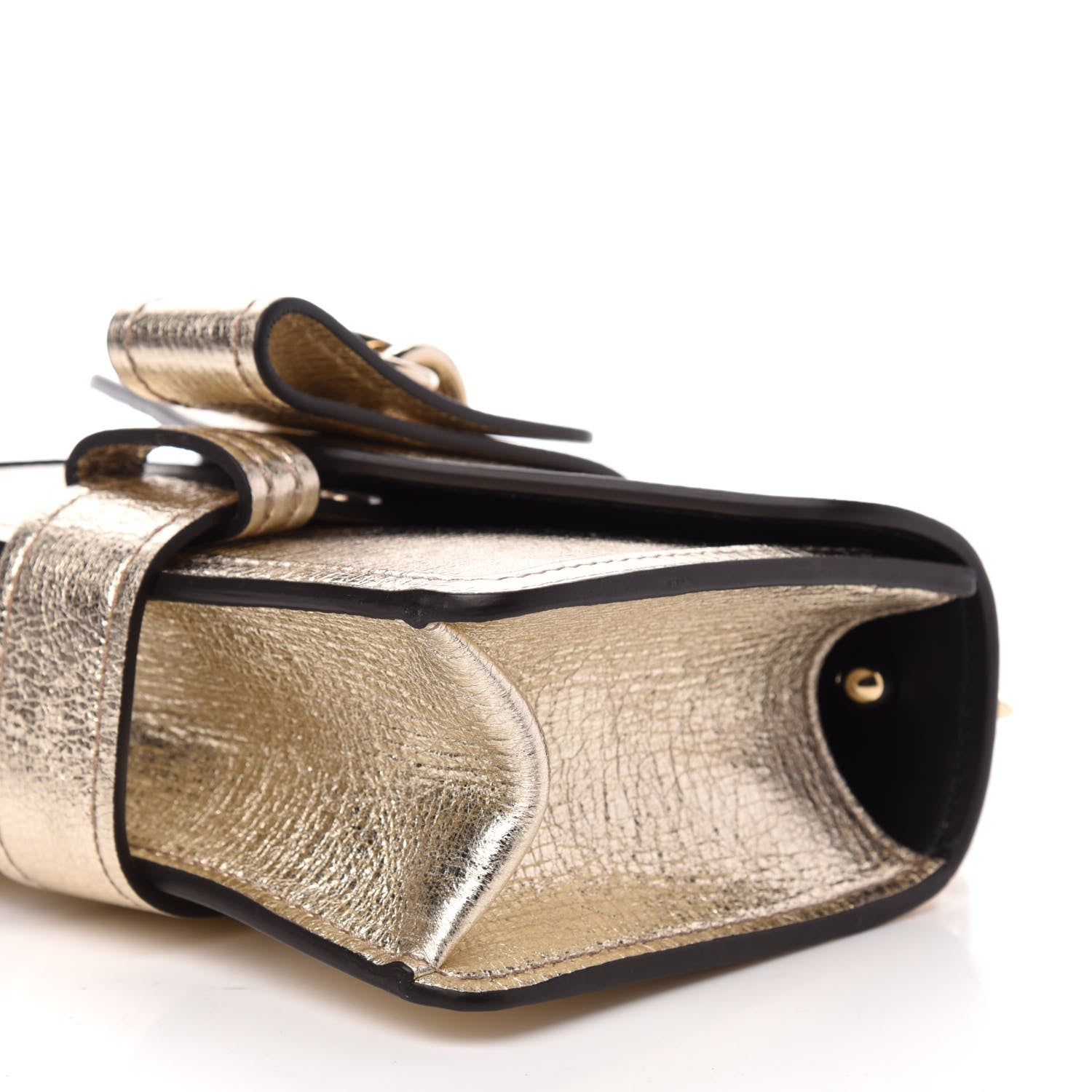 Chloe Metallic Textured Calfskin Aby Convertible Chain Shoulder Bag Gold 7 of 11