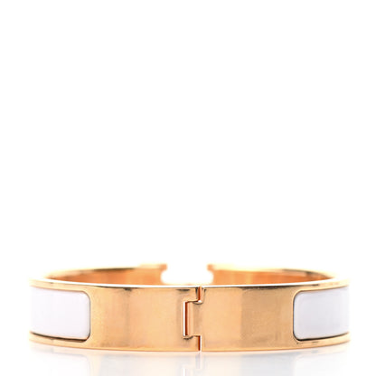 Hermes Enamel Narrow Clic Clac H Bracelet PM White 3 of 4