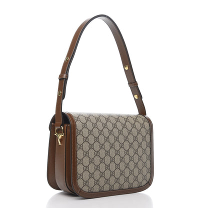 Gucci GG Supreme Monogram Horsebit 1955 Shoulder Bag Beige Brown Sugar 3 of 11