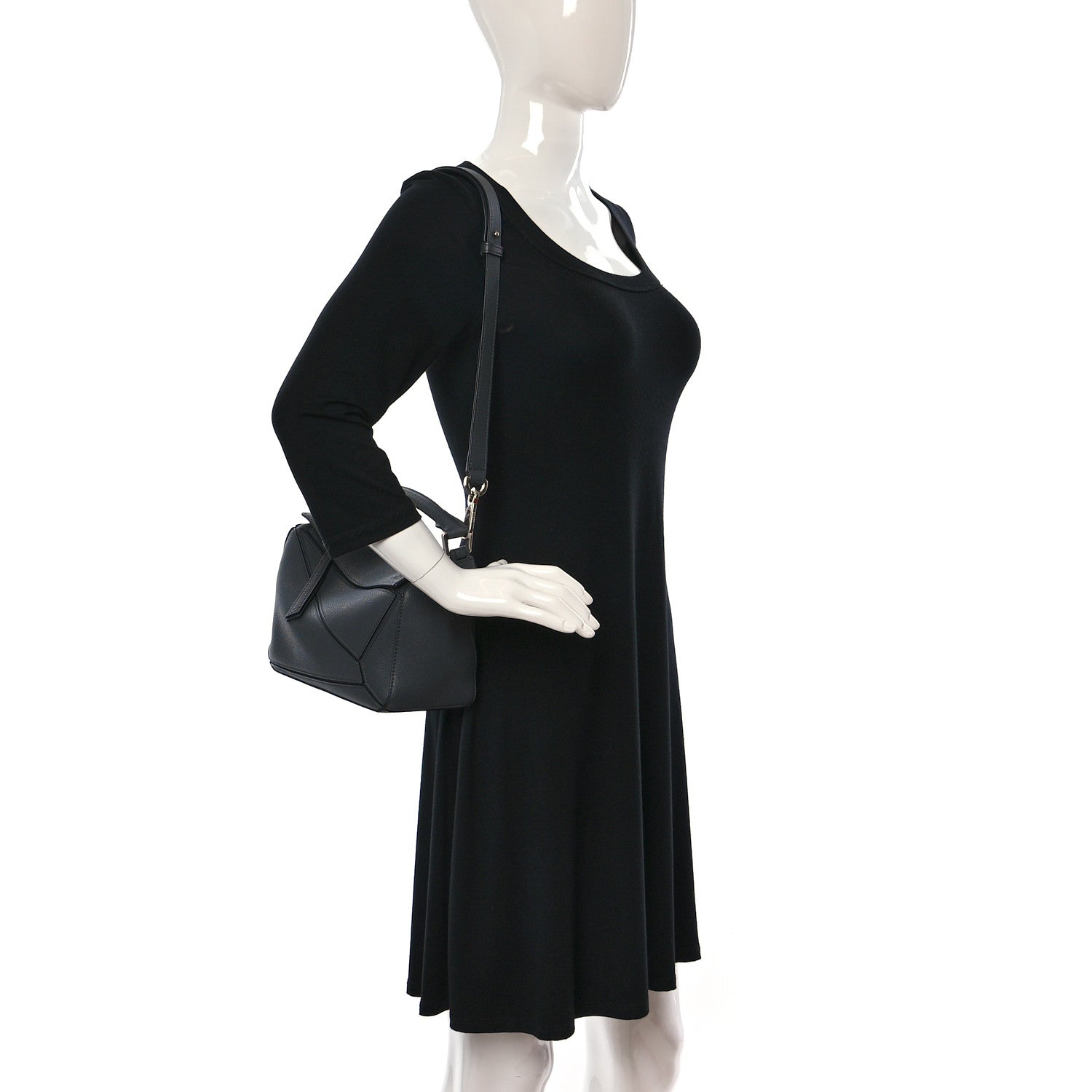 Loewe Calfskin Small Puzzle Bag Gunmetal 2 of 11