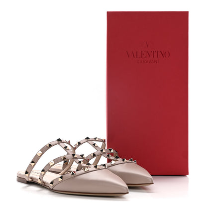 Valentino Garavani Nappa Rockstud Flat Cage Mules 41 Poudre 13 of 13