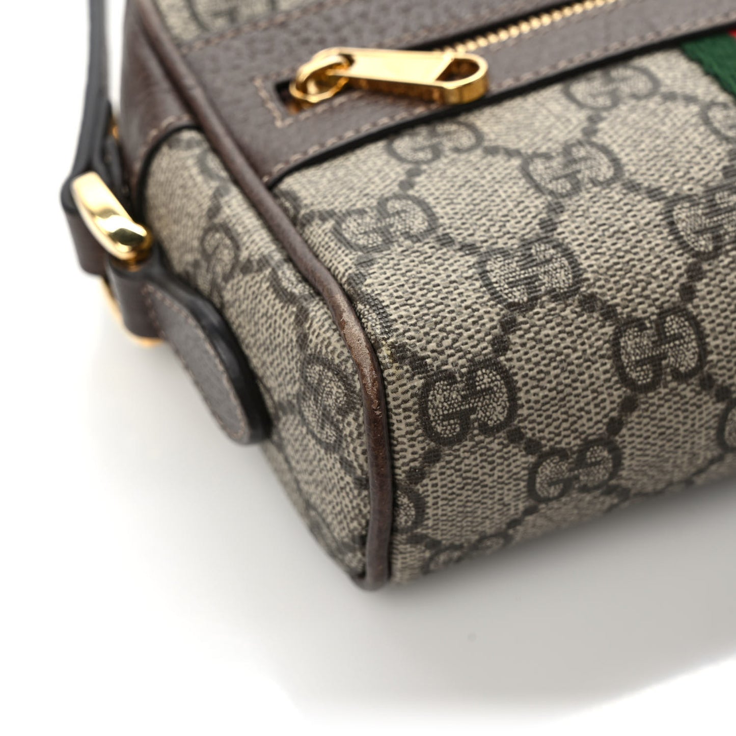 GG Supreme Monogram Web Mini Ophidia Shoulder Bag Brown