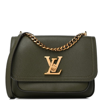 Louis Vuitton Grained Calfskin Lockme Chain Bag PM Kaki 1 of 4