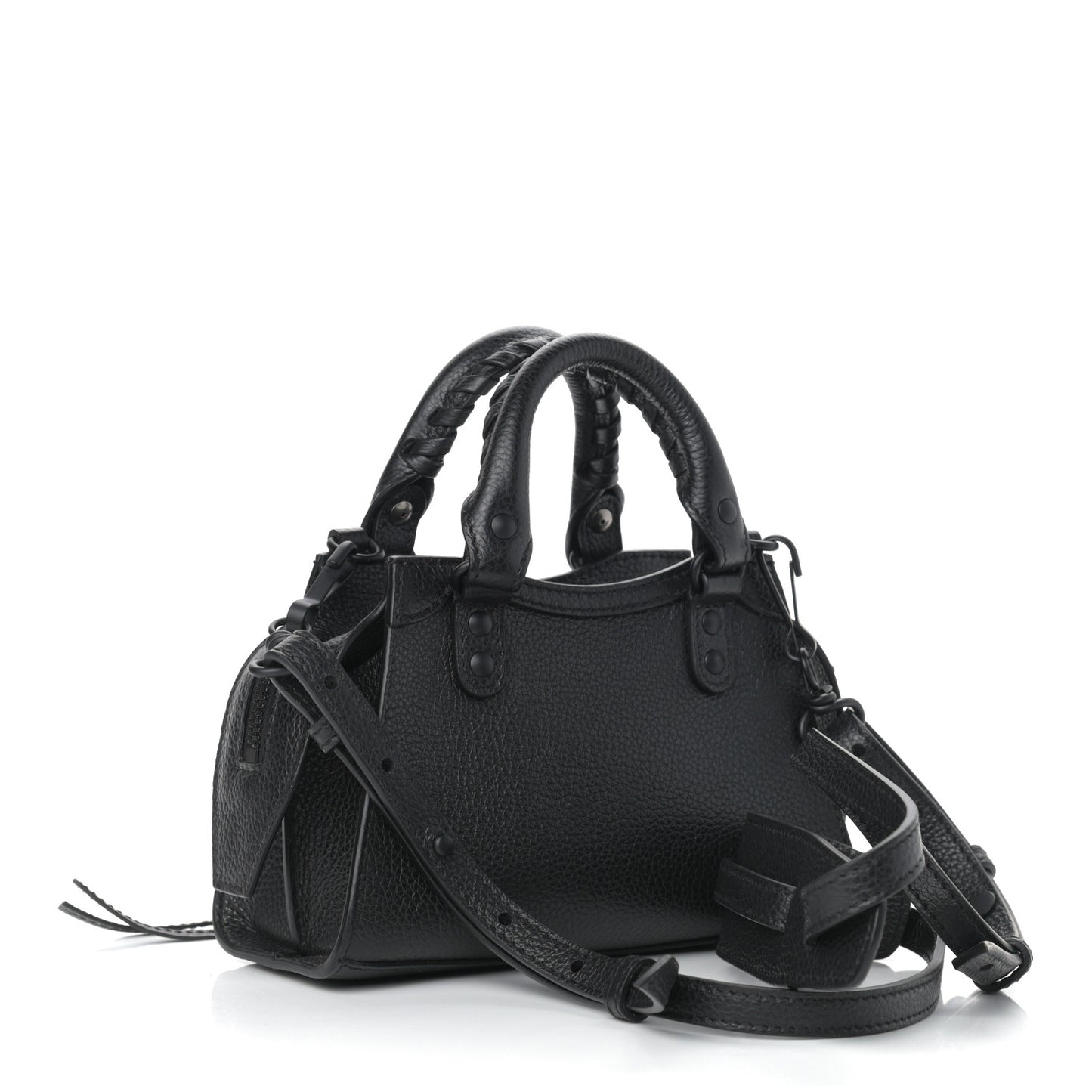 Grained Calfskin Neo Classic Hardware Nano City Crossbody Black