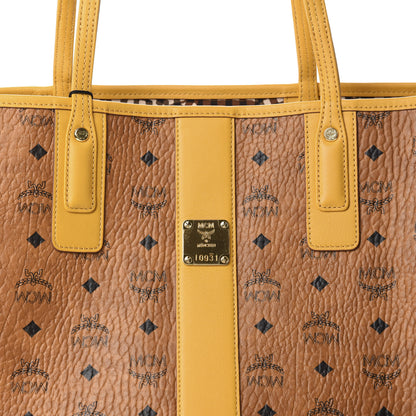 MCM Visetos Medium Liz Reversible Shopper Tote Cognac Yellow 8 of 15
