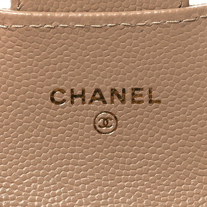 Chanel Caviar Quilted Flap Card Holder Wallet Dark Beige 6 of 9