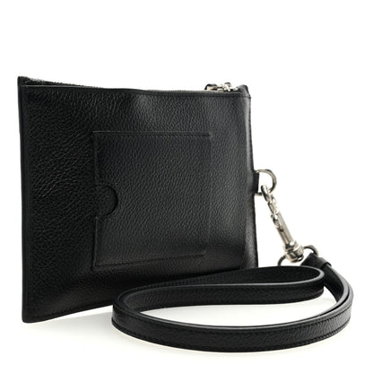 Balenciaga Grained Calfskin Logo Cash Passport Photo ID Zip Holder Black White 3 of 6