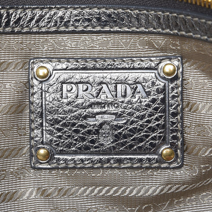 Prada Metallic Vitello Daino Shopping Tote Acciaio 6 of 8