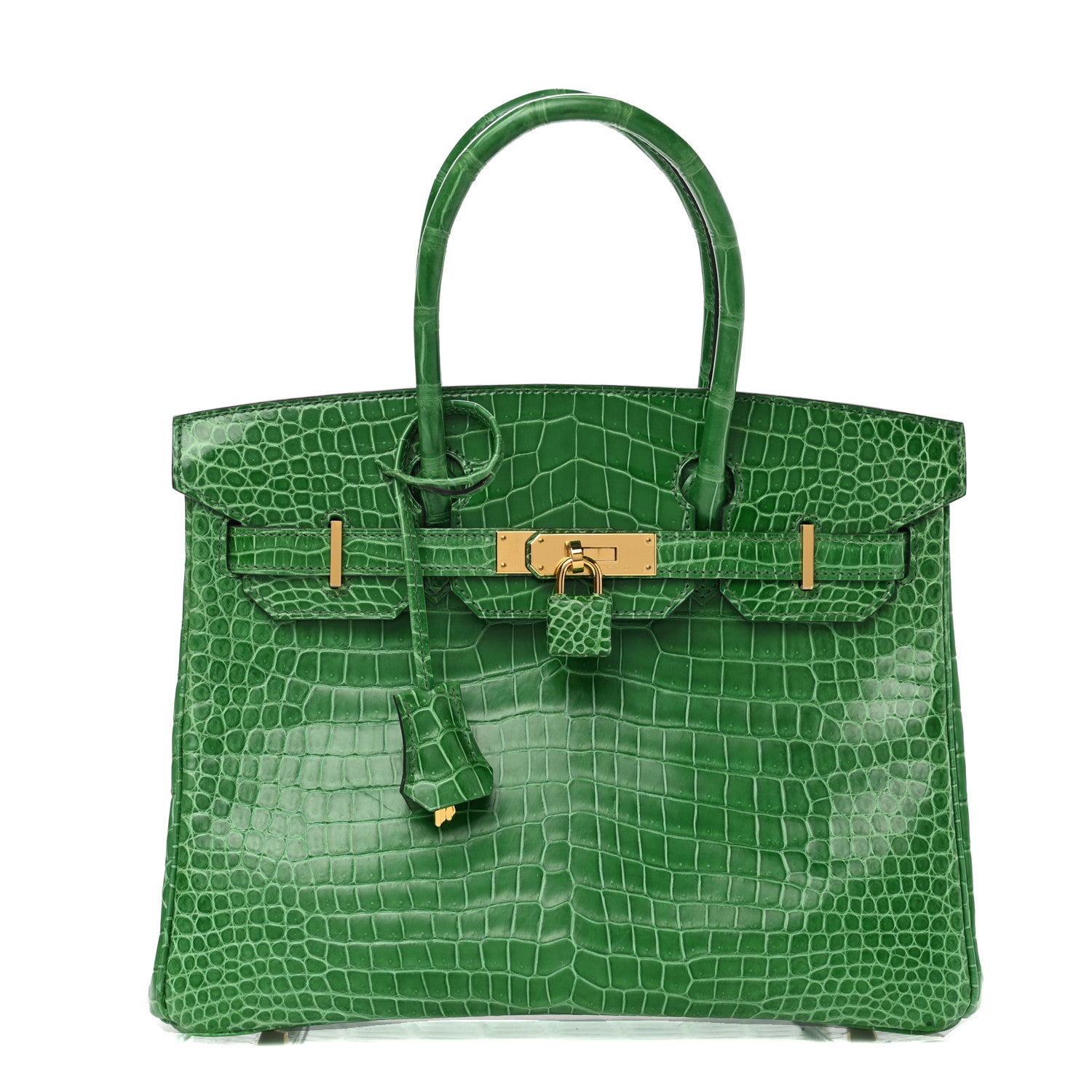 Hermes Shiny Porosus Crocodile Birkin 30 Cactus 1 of 9