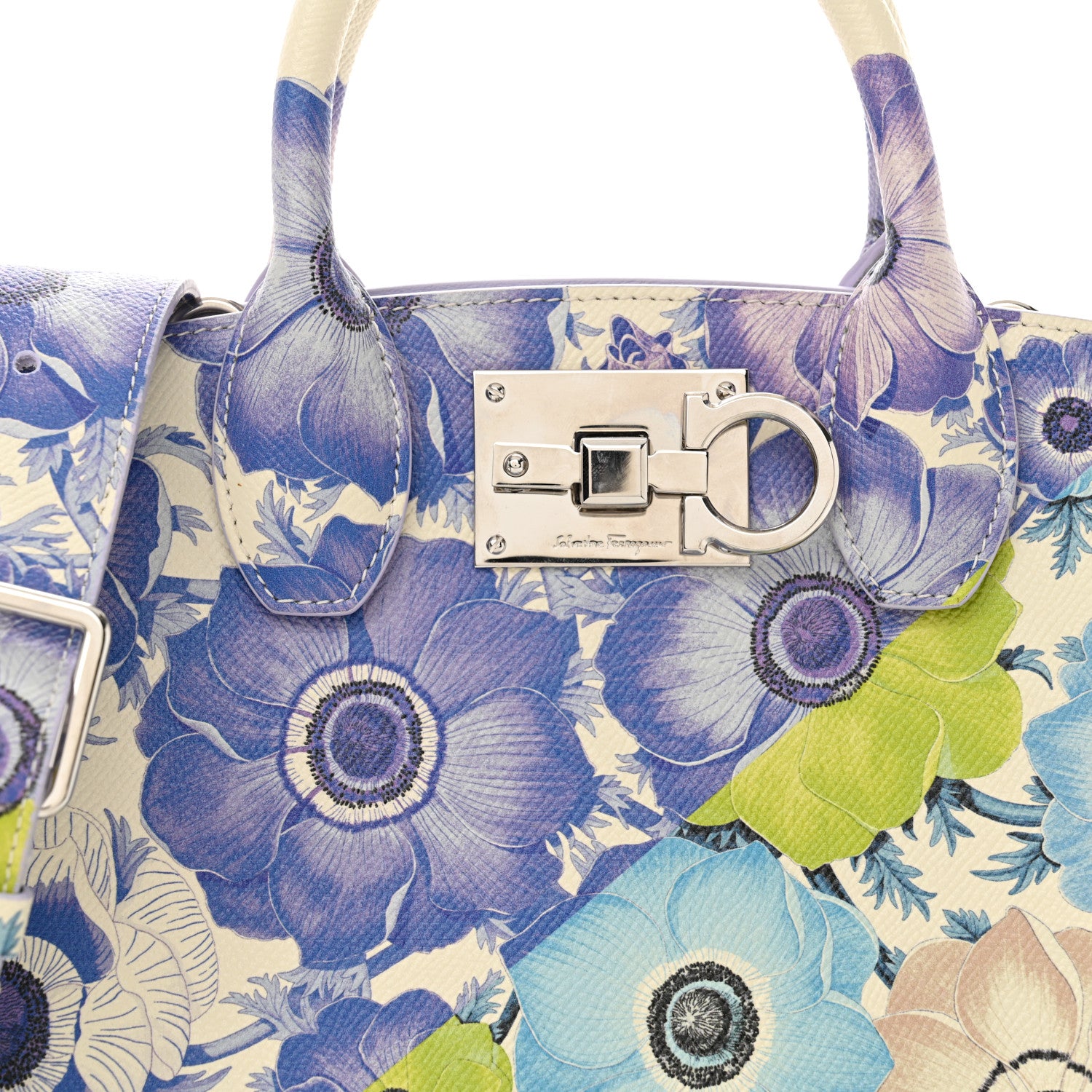Salvatore Ferragamo Calfskin Floral Print Small The Studio Bag Mascarpone 8 of 11