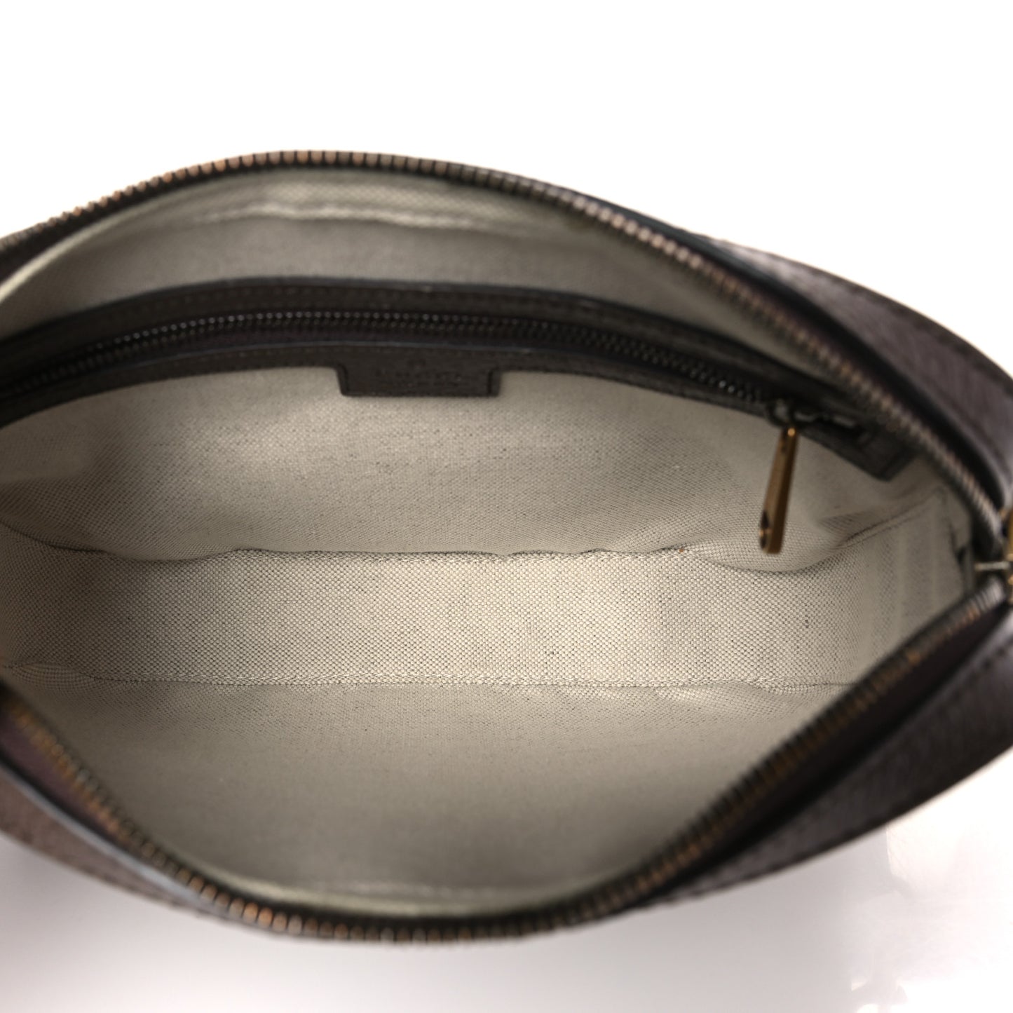 GG Supreme Monogram Textured Dollar Calfskin Web Ophidia Wristlet Shoulder Bag Beige Ebony New Acero