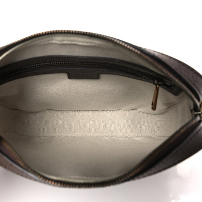 Gucci GG Supreme Monogram Textured Dollar Calfskin Web Ophidia Wristlet Shoulder Bag Beige Ebony New Acero 5 of 10