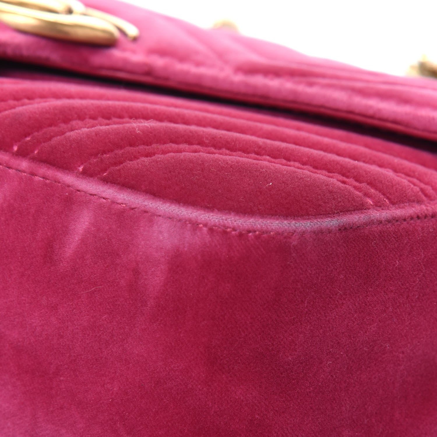 Gucci Velvet Matelasse Small GG Marmont Shoulder Bag Light Raspberry Rose 13 of 20