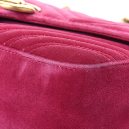 Gucci Velvet Matelasse Small GG Marmont Shoulder Bag Light Raspberry Rose 13 of 20