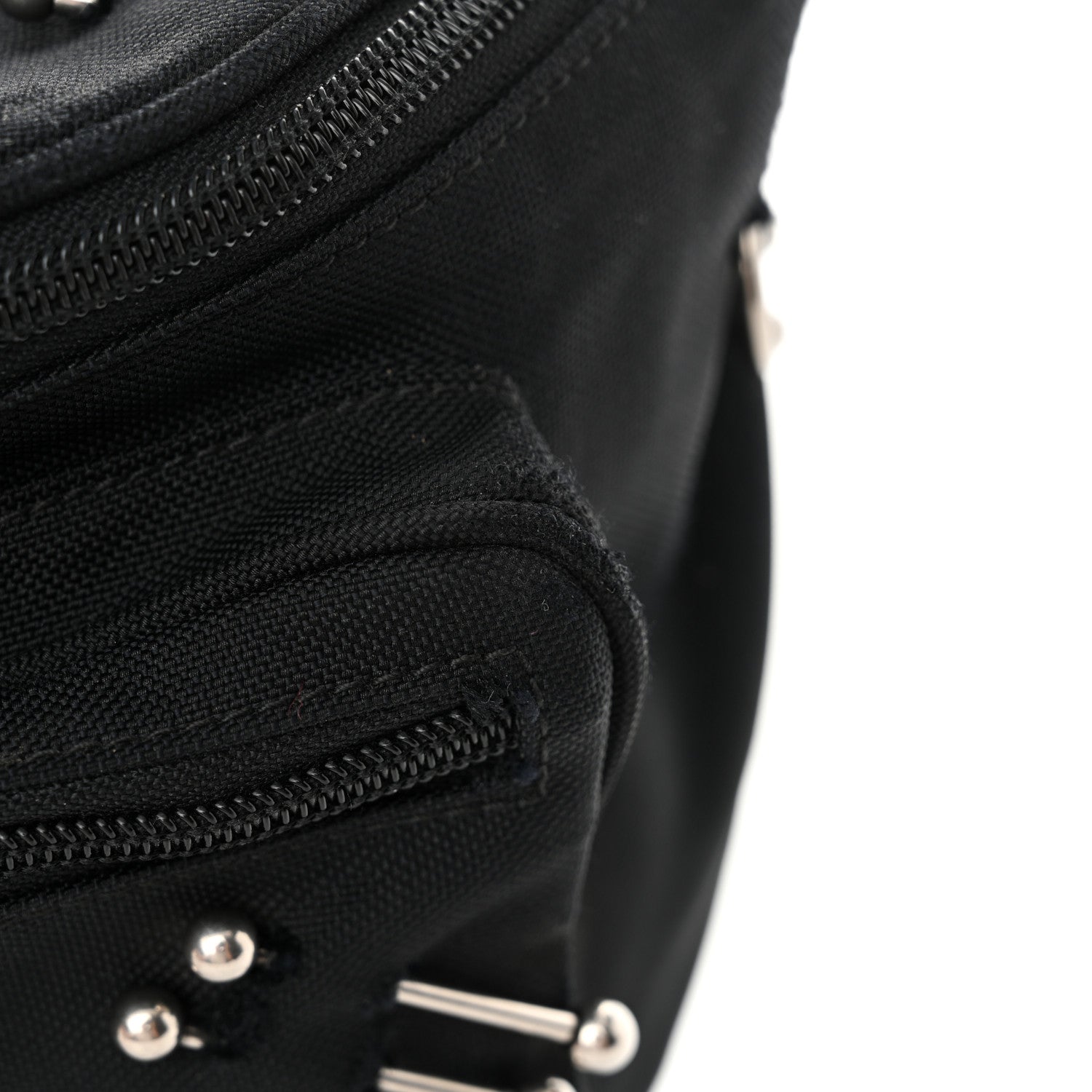 Balenciaga Nylon Canvas Logo Piercing Explorer Beltpack Black White 13 of 13