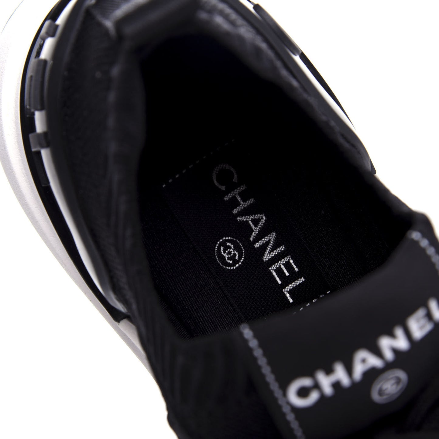 Fabric Logo Sneakers 38.5 Black