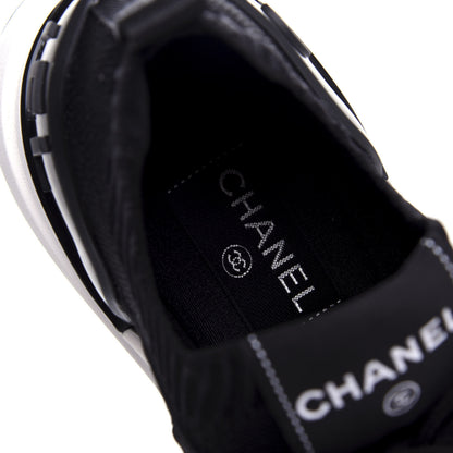 Chanel Fabric Logo Sneakers 38.5 Black 8 of 10