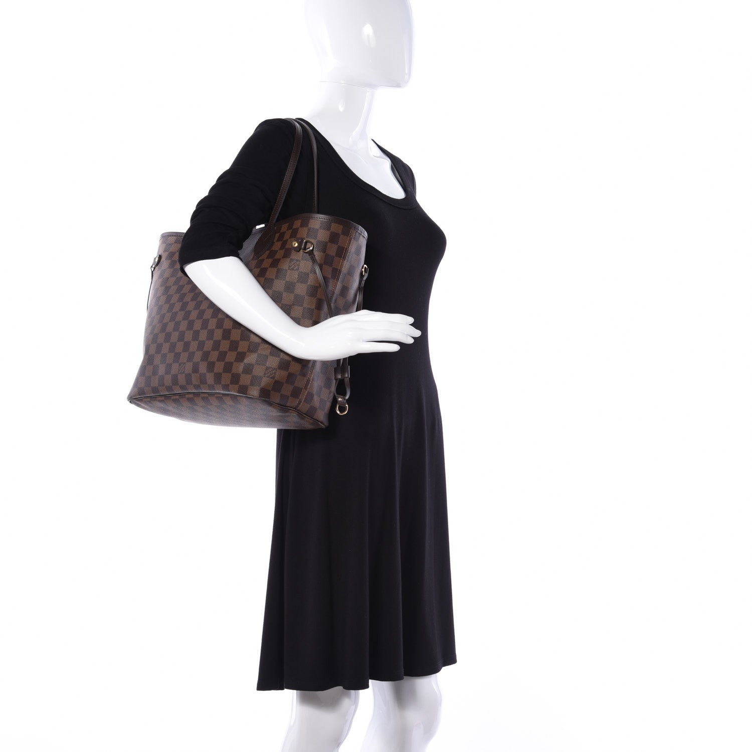 Louis Vuitton Damier Ebene Neo Neverfull MM Rose Ballerine 2 of 9