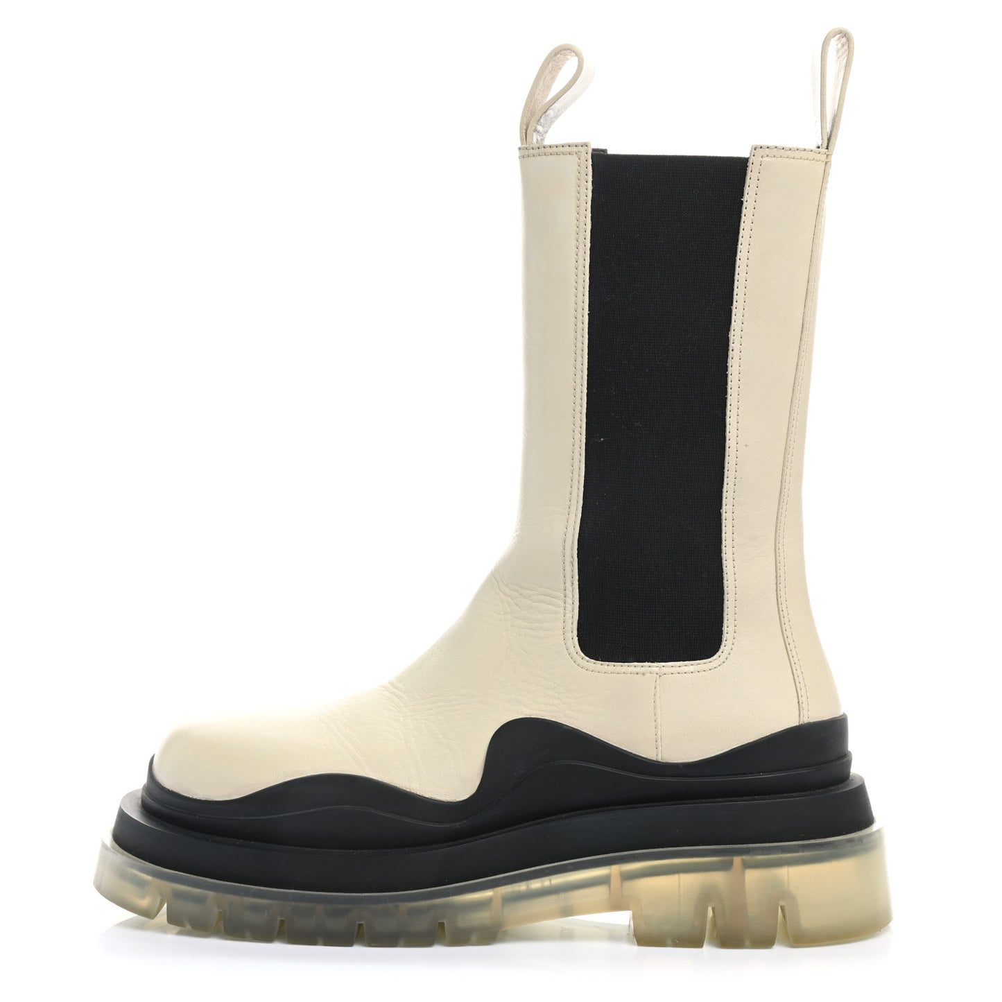 Calfskin The Tire Chelsea Boots 38.5 Wax Black Transparent