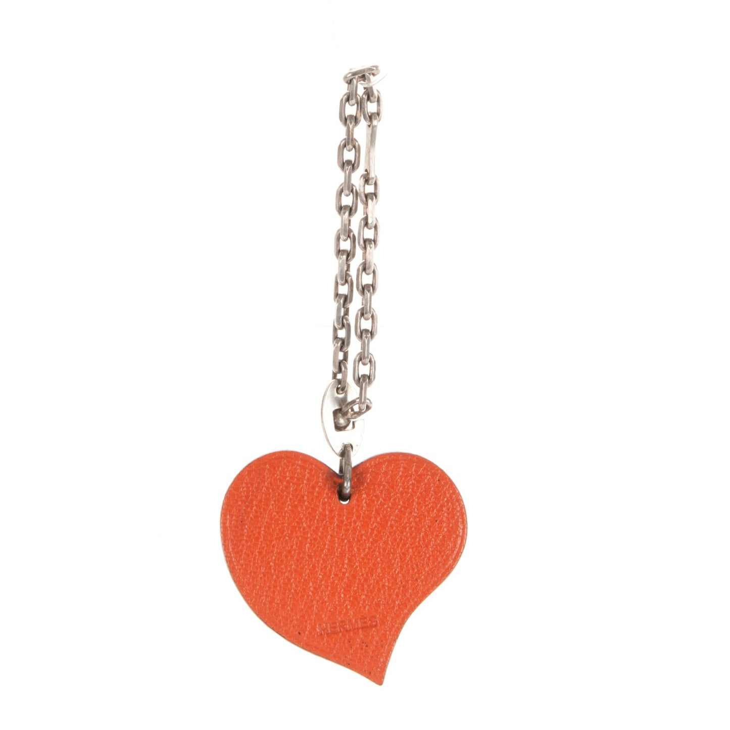 Chevre Chaine D'Amour Heart Key Chain Bag Charm Rouge Vif Orange