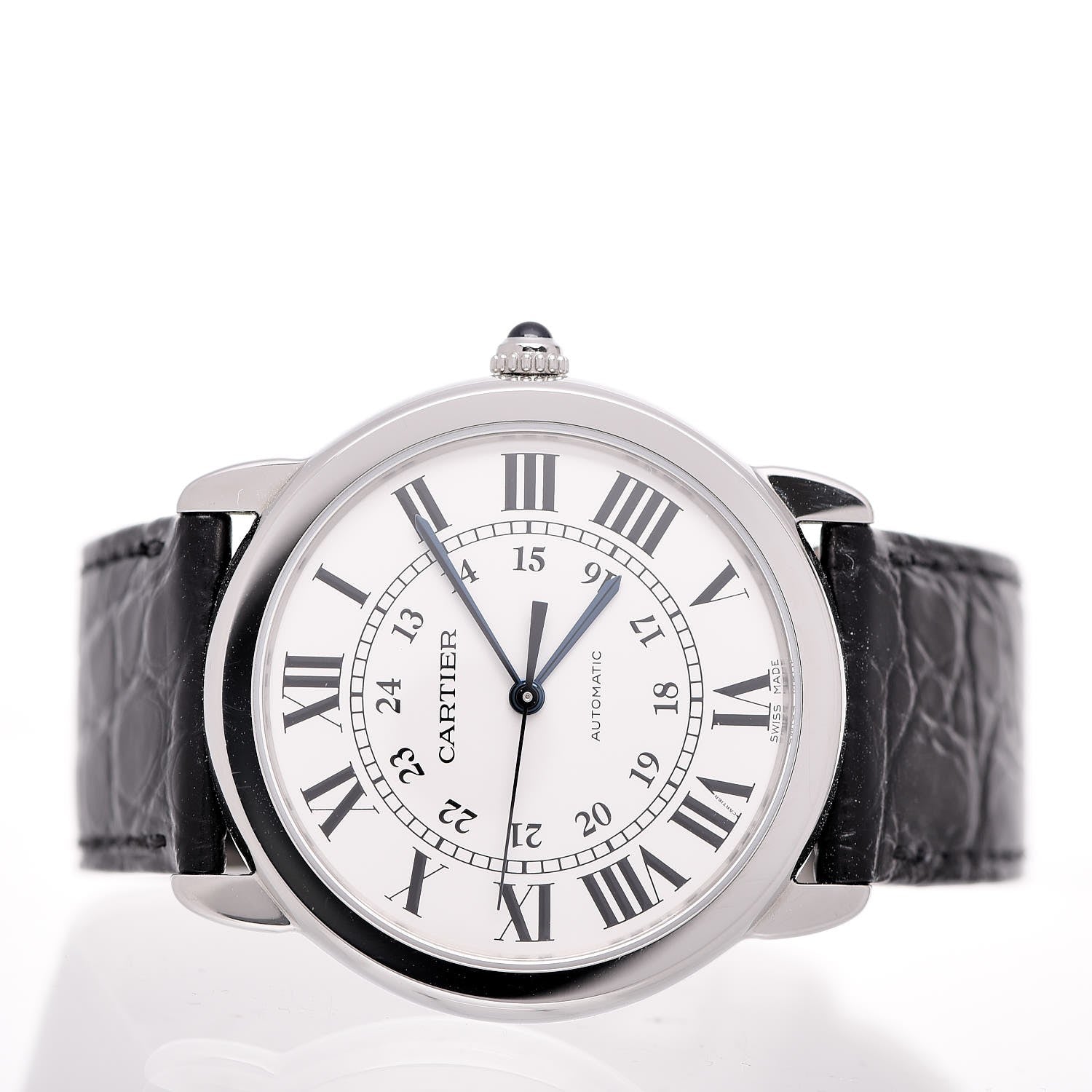 Cartier Stainless Steel Alligator 36mm Ronde Solo Automatic Watch 3 of 11