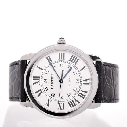 Cartier Stainless Steel Alligator 36mm Ronde Solo Automatic Watch 3 of 11