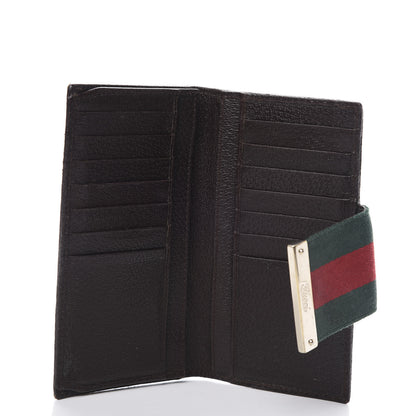 Gucci Monogram Calfskin Ladies Web Continental Wallet Beige Ebony Cocoa 5 of 10