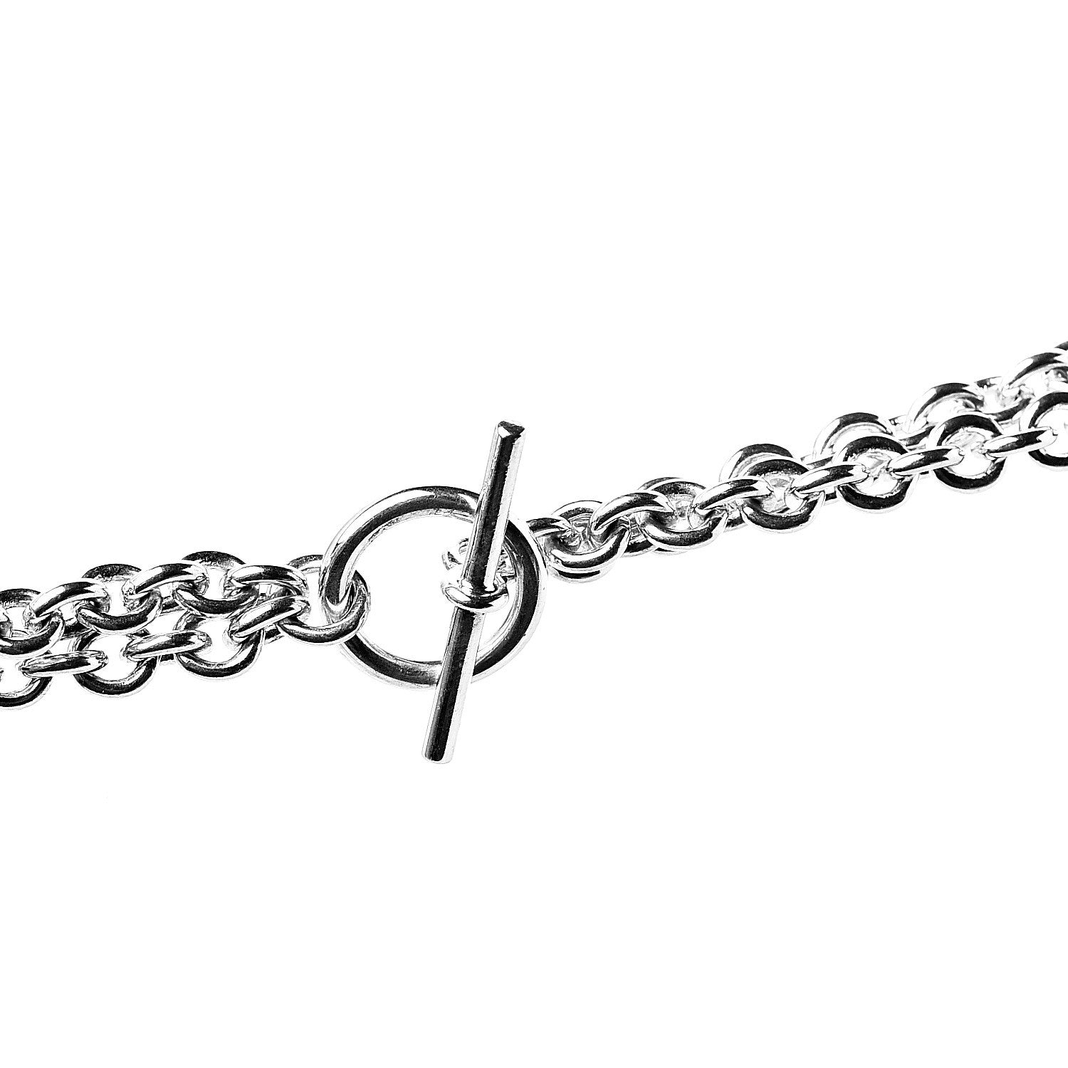 Hermes Sterling Silver Galop Long Necklace GM 5 of 7