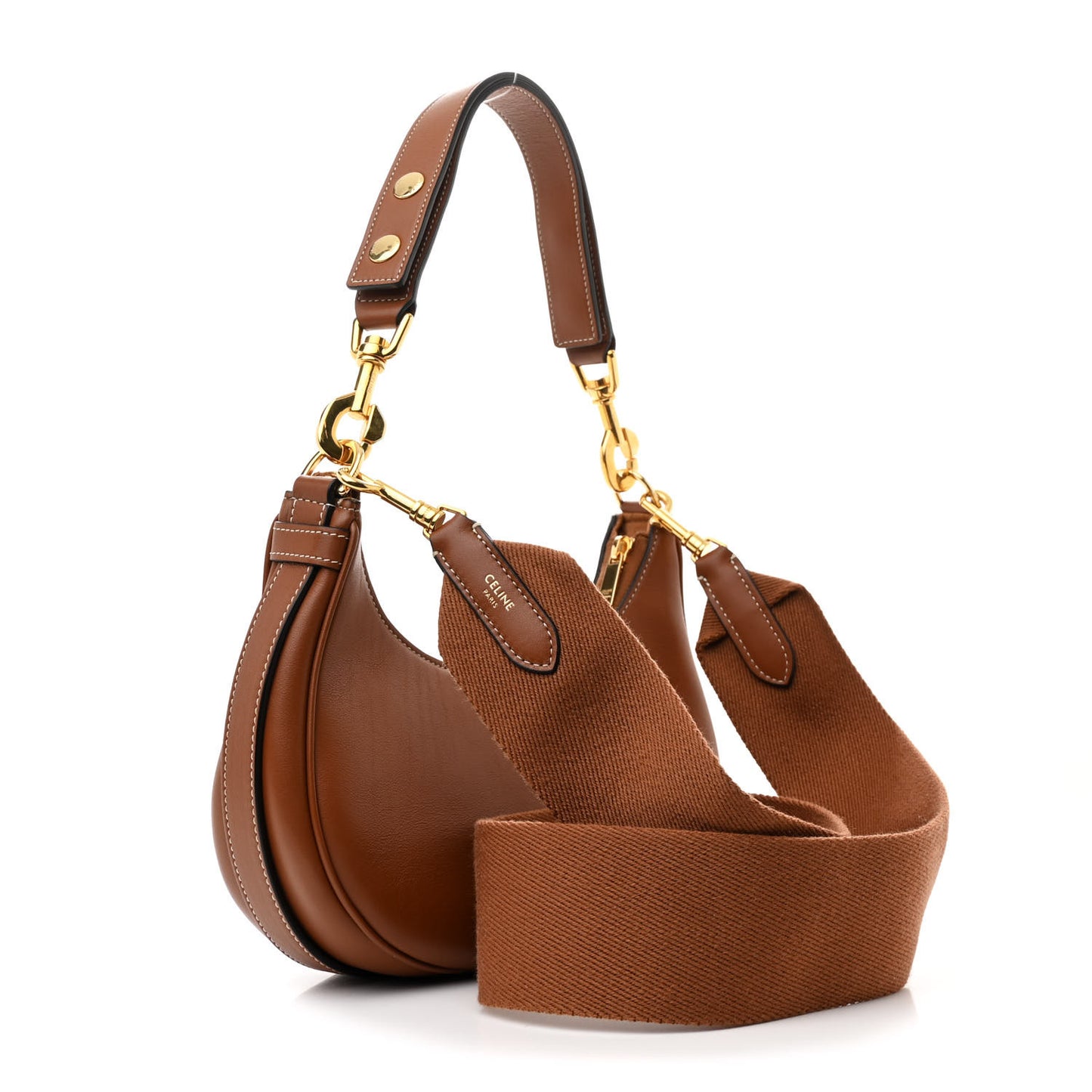 Smooth Calfskin Medium Strap Ava Shoulder Bag Tan