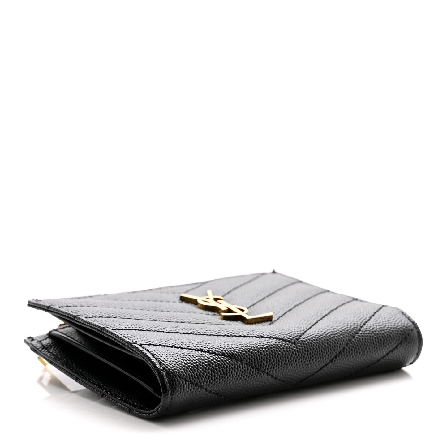 Grain De Poudre Matelasse Chevron Monogram Zipped Card Case Black