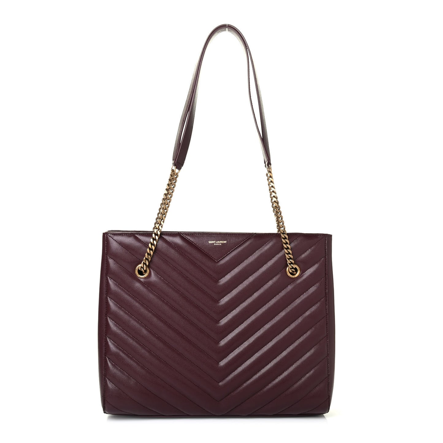 Grain de Poudre Matelasse Chevron Medium Tribeca Shopping Bag Rouge Legion