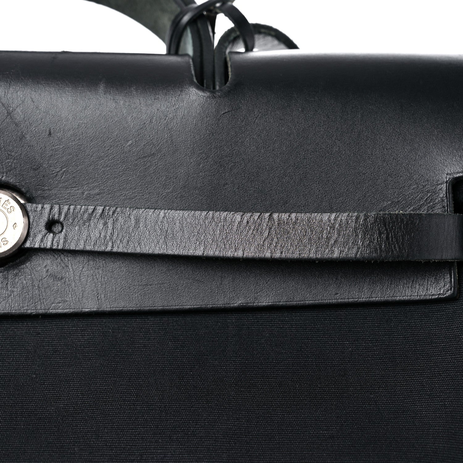 Hermes Toile Vache Calfskin Herbag 39 MM Black 17 of 21