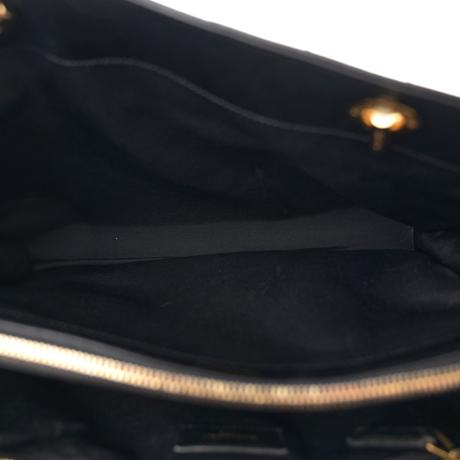 Saint Laurent Grain De Poudre Matelasse Chevron Monogram Shopping Bag Black 6 of 12