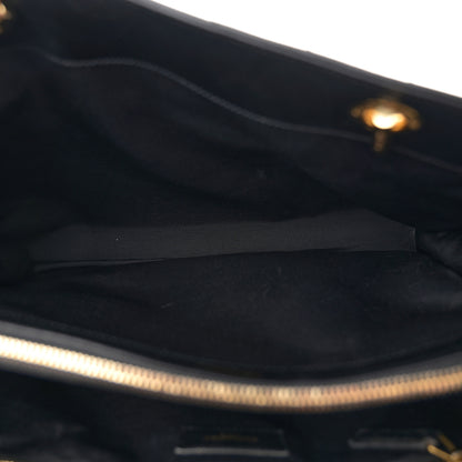 Saint Laurent Grain De Poudre Matelasse Chevron Monogram Shopping Bag Black 6 of 12