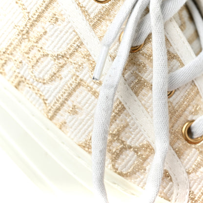 Christian Dior Canvas Oblique Walk'N'Dior Low Top Sneakers 38 Gold 10 of 14