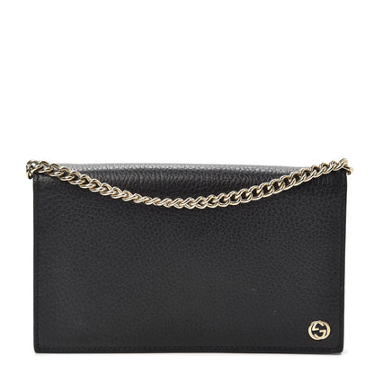 Gucci Dollar Calfskin Medium Betty Chain Wallet Black 1 of 8