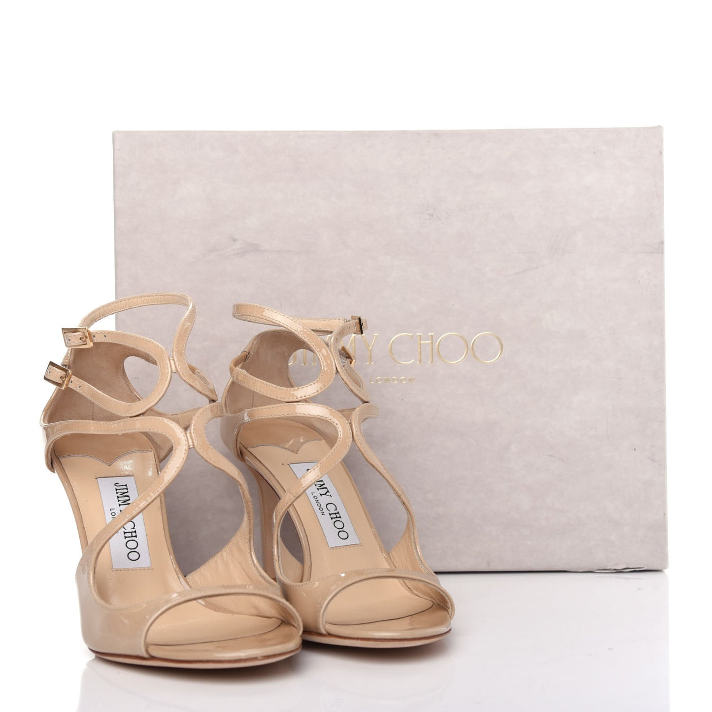 Patent Calfskin Lang Sandals 36 Sand