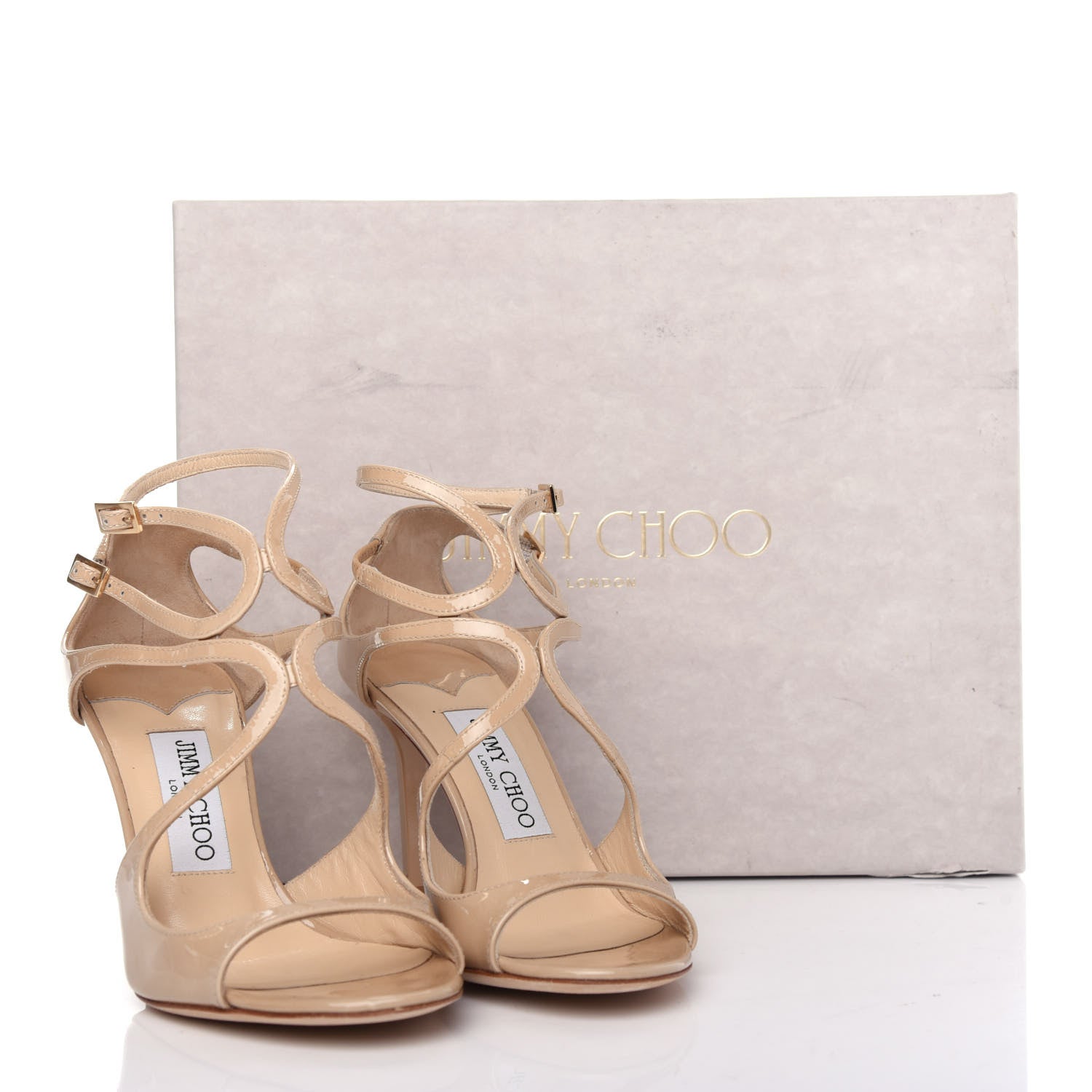Jimmy Choo Patent Calfskin Lang Sandals 36 Sand 10 of 10