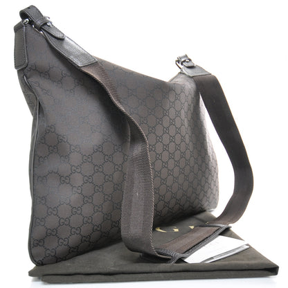Gucci Nylon Monogram Flat Messenger Bag Brown 2 of 9
