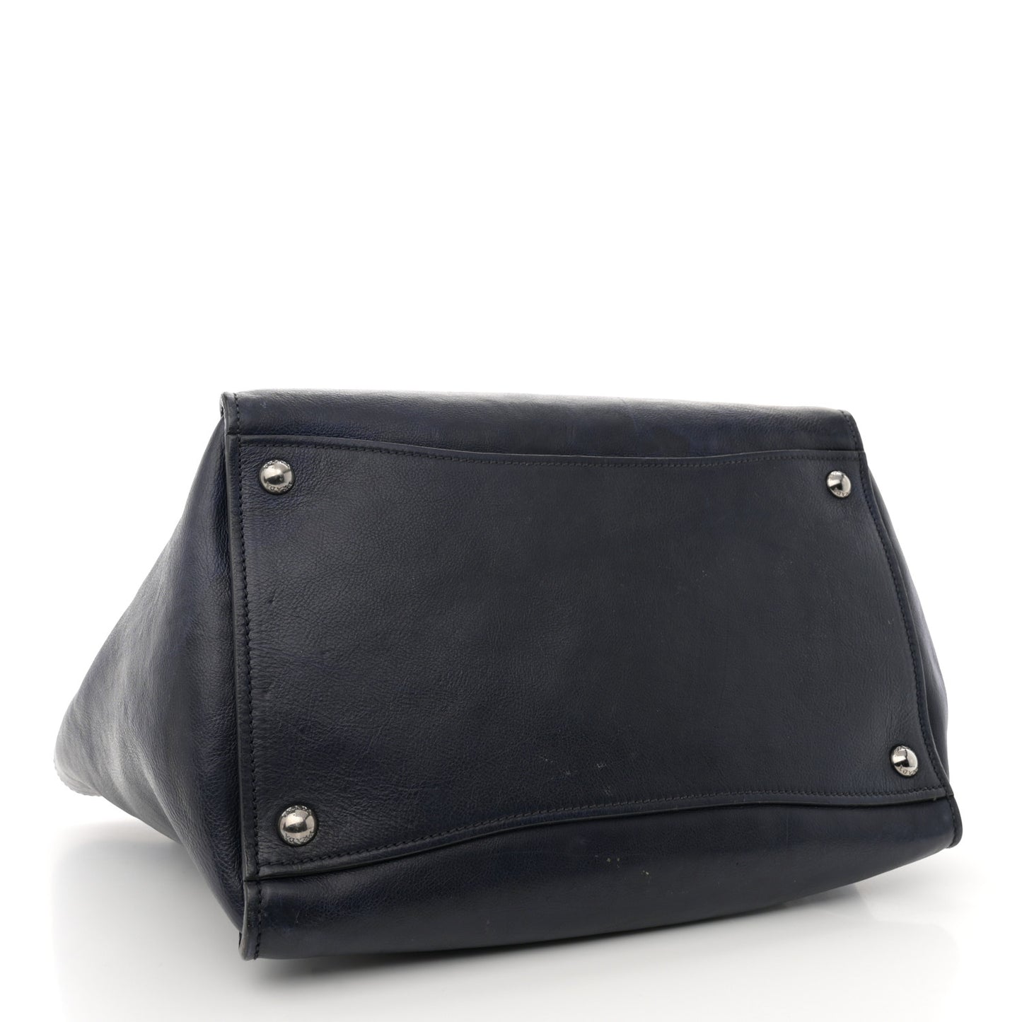 Glace Calfskin Twin Pocket Tote Denim