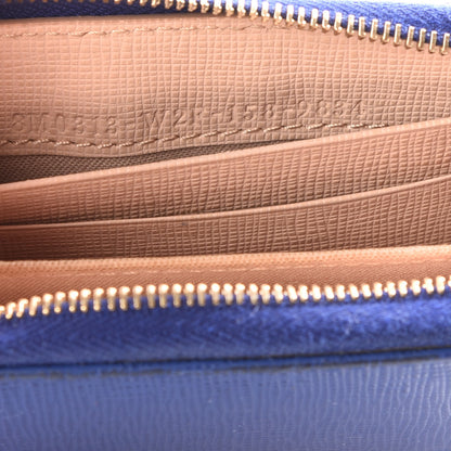 Fendi Vitello Elite Bi-Color Mini Zip Around Wallet Blue Neon Plaster 11 of 13