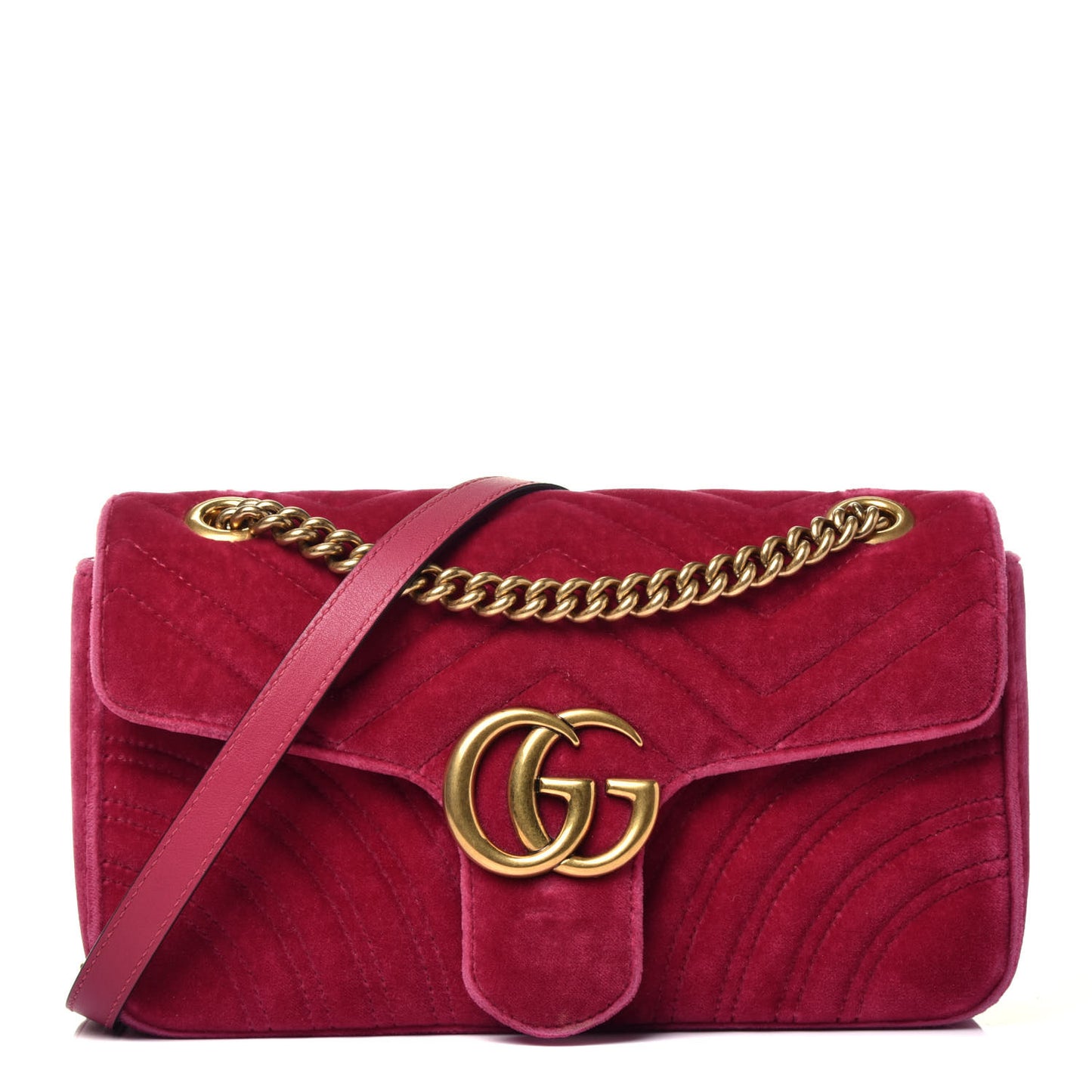 Velvet Matelasse Small GG Marmont Shoulder Bag Light Raspberry Rose