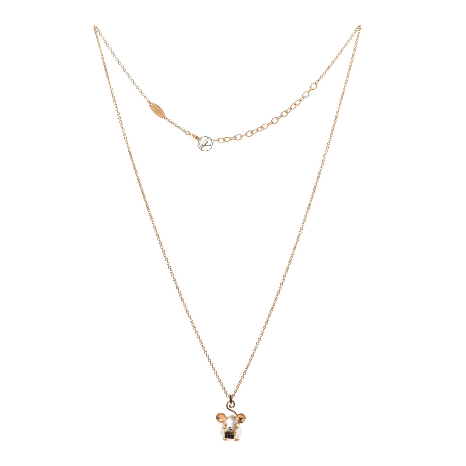 Louis Vuitton Vuittonite Rat Necklace Gold 3 of 9