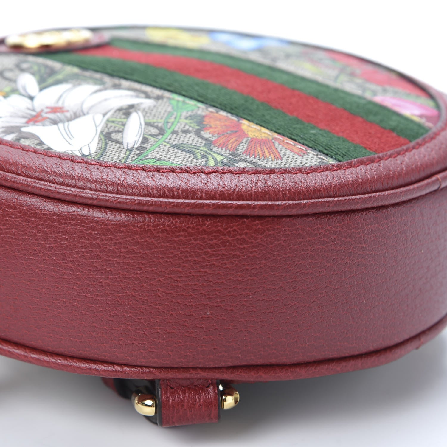 Gucci GG Supreme Monogram Web Flora Mini Ophidia Round Backpack Red 5 of 10