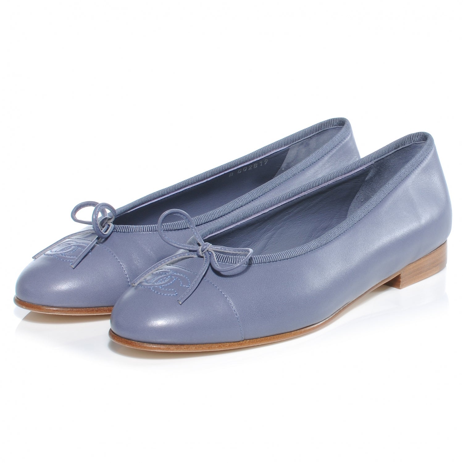 Chanel Leather Classic CC Ballet Flats 38.5 Lavender 3 of 8